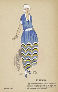 Elienne, fra Toujours Chic, pub.1921-22 (stenciltryk) af French School