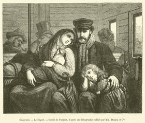 Emigrants, Le Depart (gravering) af French School
