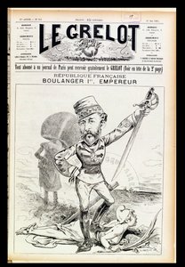 Kejser Boulanger den Første, karikatur fra forsiden af Le Grelot, 29. maj 1887 af French School