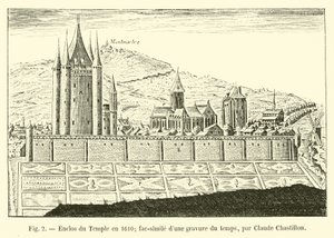 Tempelindhegning i 1610; faksimile af en gravering fra tiden af ​​Claude Chastillon af French School