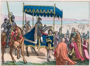 Charles VIIIs (1470-1498) indtog i Napoli af French School