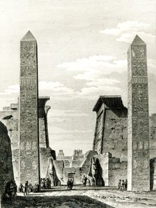 Indgang til Luxor-templet, fra rejse i Nedre og Øvre Egypten af ​​Dominique Vivant Denon (1747-1825) 1802 af French School