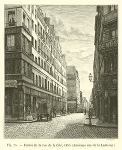 Indgang til rue de la Cite, 1850, Tidligere rue de la Lanterne af French School