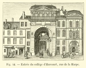 Indgang til Harcourt College, rue de la Harpe af French School