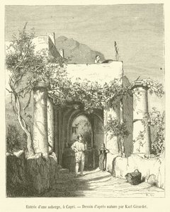 Indgang til en kro, i Capri (gravering) af French School