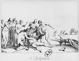 Epileptischer Anfall auf der Straße, ca. 1800 von French School