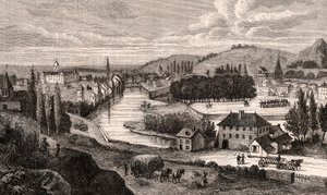 Epinal - Lorraine - indgravering i "La France illustrée: geografi, historie, statistisk administration" af V.A. Malt-Brown. 1884 af French School