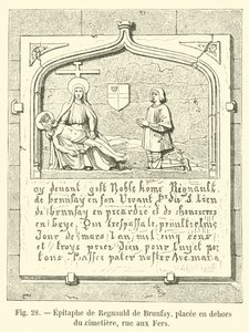 Epitafium af Regnauld de Brunfay, placeret uden for kirkegården, rue aux Fers af French School