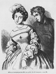 Etienne Lousteau taler til en skuespillerinde, illustration fra 