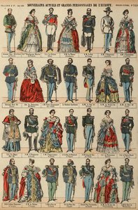 Europæiske royalty (farvet gravering) af French School