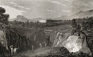 Udgravning, der fører til resterne af Herculaneum af French School