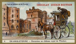 Udflugt til det kongelige slot Windsor, England (chromolitho) af French School