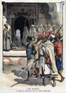 Henrettelse af Rogui Bou Hamara efter ordre fra sultan Moulay Hafid i Fez, ""The Little Journal"" fra oktober af French School