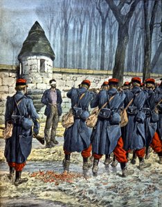 Henrettelse af en tysk spion af de franske tropper af French School