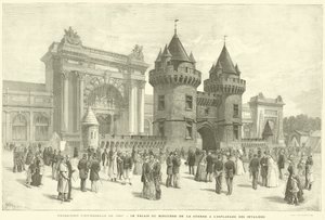 Verdensudstilling fra 1889, Krigsministeriets palads på Esplanade des Invalides (gravering) af French School