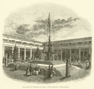 Udstilling af industri i 1849, gårdhave forbeholdt havebrug (gravering) af French School
