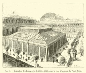 Udstilling af billedkunst fra 1850 til 1852 i gården til Palais-Royal af French School
