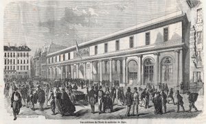 Udvendigt billede af School of Medicine i Paris - Indgravering i "Tableau-de-Paris" af Edmond Texier 1852 af French School