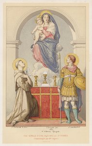 Faksimile af en akvarel af Ingres, formidlet af fru Ingres (chromolitho) af French School