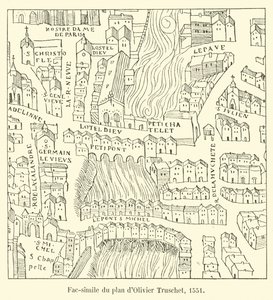 Faksimile af Olivier Truschets plan, 1551 af French School