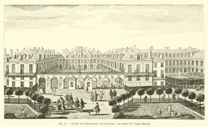 Facade af Palais-Royal, side af haven, under Louis XV, efter Rigaud af French School