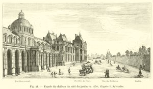Facade af slottet på havesiden i 1650, ifølge I Sylvestre af French School