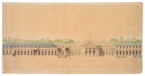 Facade af Chateau de Neuilly af French School