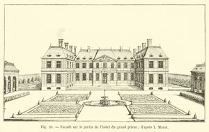 Facade på haven til Grand Priors hotel; ifølge I Marot