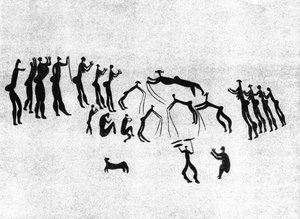 Faksimile einer neolithischen Wandmalerei