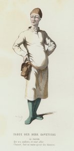 Farce Des Deux Savetiers (farvegravering) af French School