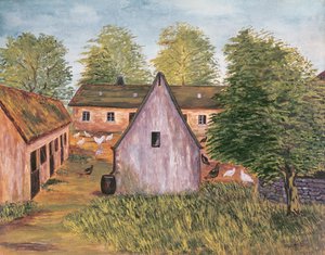 Farm and Farmyard i Frankrig, slutningen af det 19. århundrede (wc på papir0