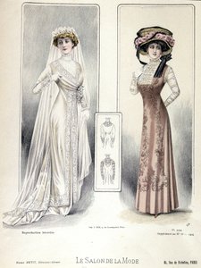 Modeshow, 20/03/1909: brudekjole. af French School