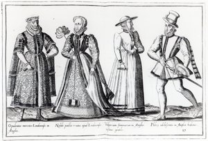 Mode under Tudor-perioden (gravering) af French School