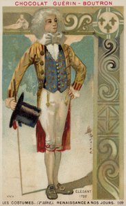 Moderigtigt klædt mand, 1792 af French School