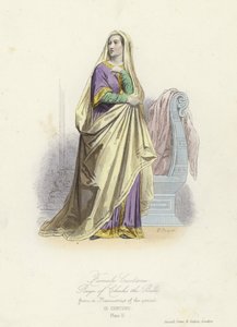 Kvindelig kostume fra Karl den Skaldedes regeringstid, kongen af Vestfrankerne af French School