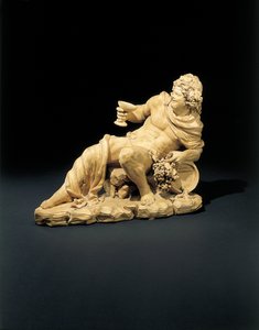 Figur af Bacchus tilbagelænet med et glas vin, ca. 1770 af French School