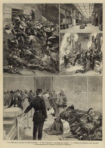 Brand ved Bazar de la Charite, Paris, 1897 af French School