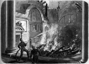 Brand i Senatets kammer, Palais du Luxembourg, Paris, 27. oktober af French School