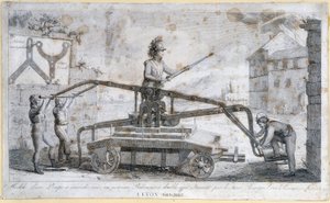 Brandpumpe i Lyon i 1808 af French School