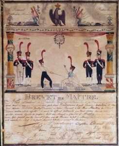 Første imperium: våbenmestercertifikat i 1813. Fægtediplom, Paris, Musee de l
