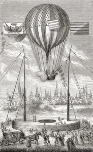 Første flyvning med en styrbar ballon, fra Dijon, 12. juni 1784, fra 