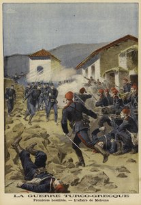 De første fjendtligheder i den græsk-tyrkiske krig, 1897 af French School