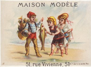 Fisherman Showing Days Catch to Girls af French School
