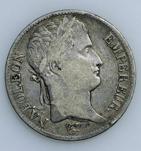 Fem franc mønt, med hovedet af Napoleon (1769-1821) 1811 (recto)