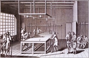 Form of Billard spillet i Frankrig, midten af det 18. århundrede af French School