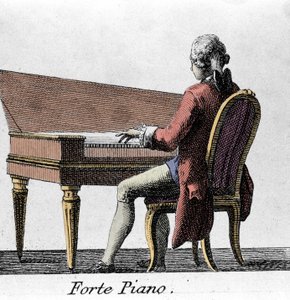 Forte klaverspiller. Stik fra slutningen af 1700-tallet. af French School