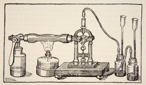 Foucaults drejelige spejl til måling af lysets hastighed, kopi af Boris Meshchersky (d.1957) illustration fra Histoire de la Nation Francaise, Sciences, bind I & II, af Gabriel Hanotau af French School