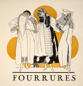 Pelse fra Gazette de Bon Ton, pub. 1920 (stenciltryk) af French School