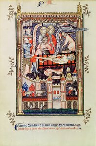 Fr 2092 f.22v St. Denis tortureres på stativet, fra Vie de St. Denis, 1317 af French School