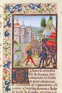 Fr 2643 f.410 Belejringen af Brest i 1373, fra Froissarts Chronicle af French School